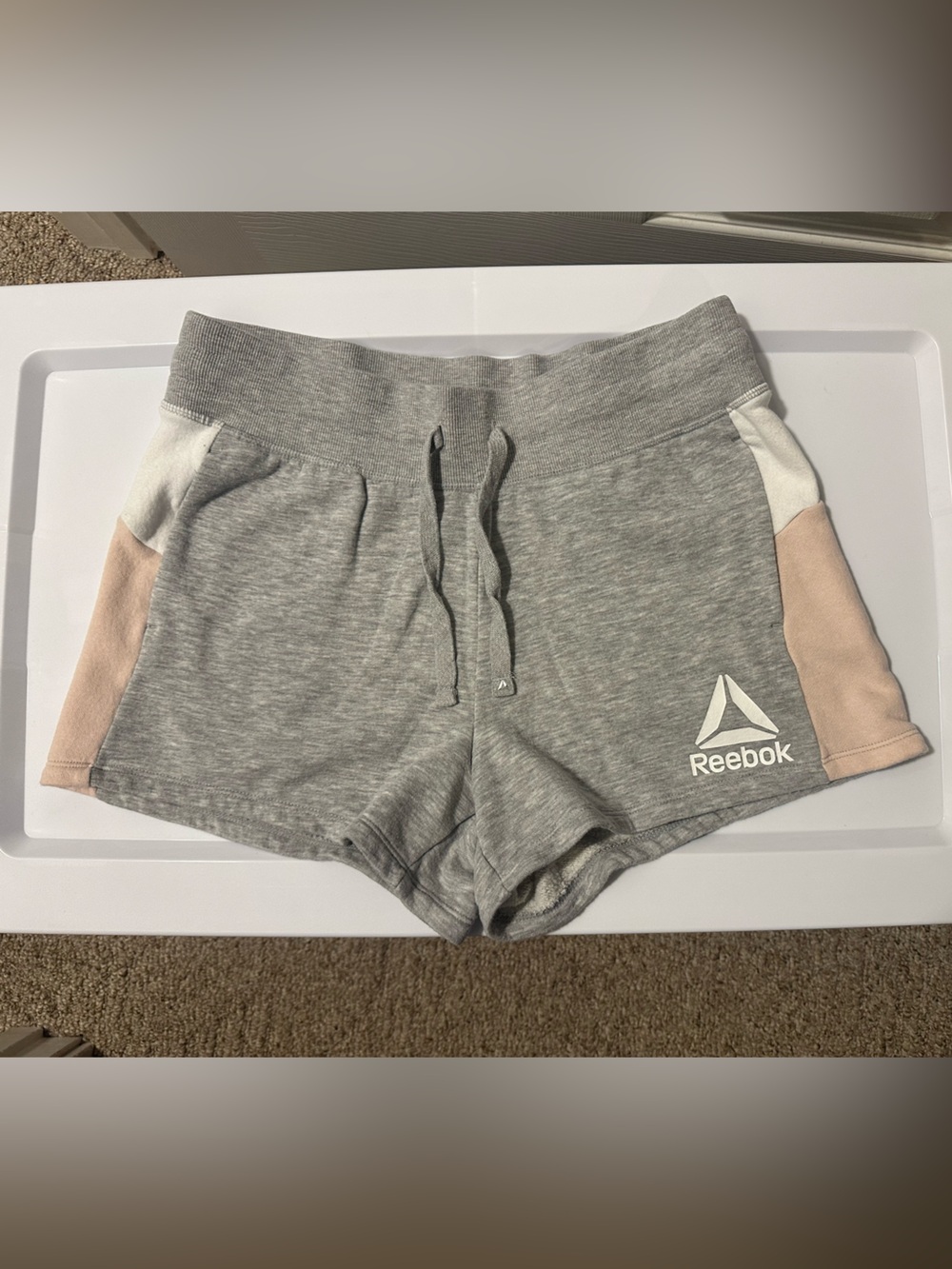 Reebok Gray and Pink Women's Athletic Shorts